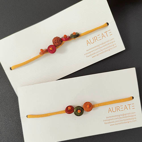 Amber Bracelet Handmade Adult Rakhi set of 2