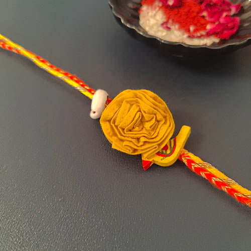 Yellow / Orange Fabric Adult Rakhi