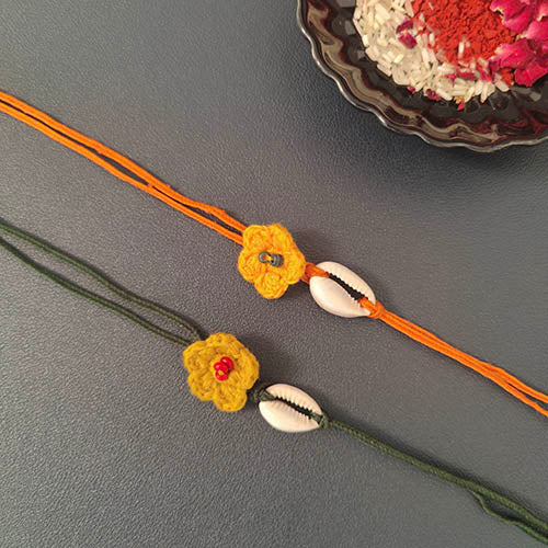 Phool Cotton Crochet Dori Rakhi set of 2