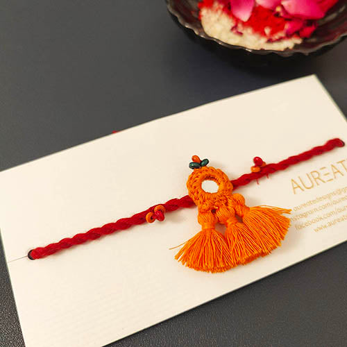 Tassel Mirror Multi Cotton Handmade Adult Rakhi