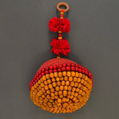 Veda Red Yellow Wooden beads Toran Door Charm