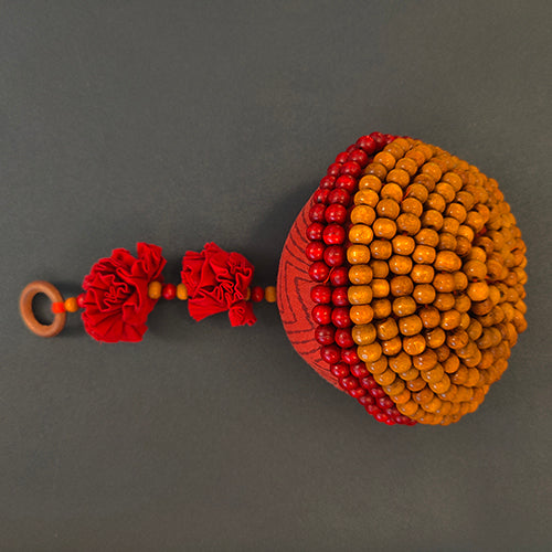 Veda Red Yellow Wooden beads Toran Door Charm