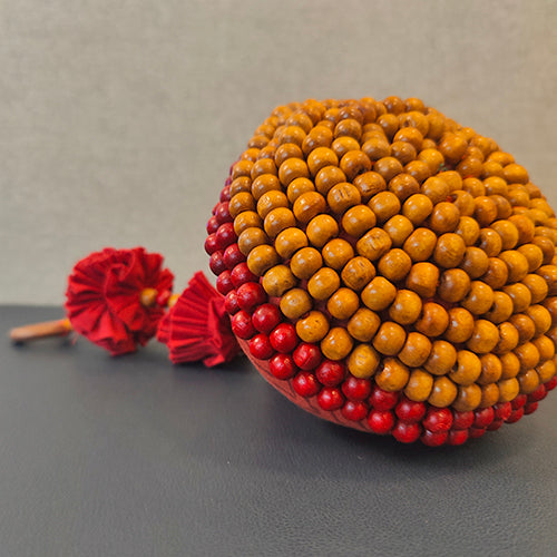 Veda Red Yellow Wooden beads Toran Door Charm