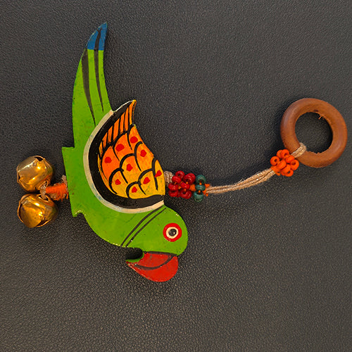 Tota Green Gold Bird Toran Door Charm