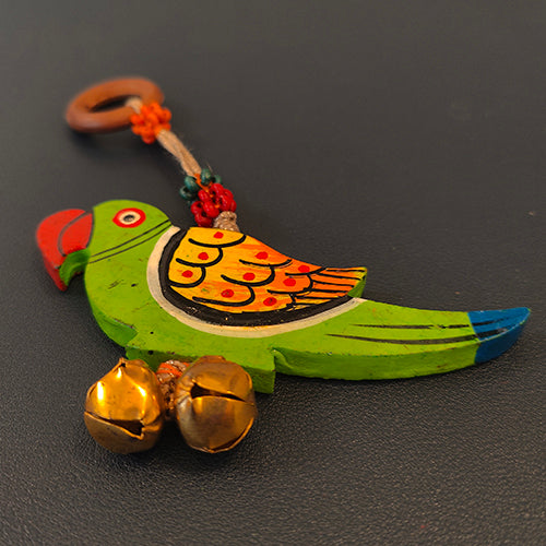 Tota Green Gold Bird Toran Door Charm