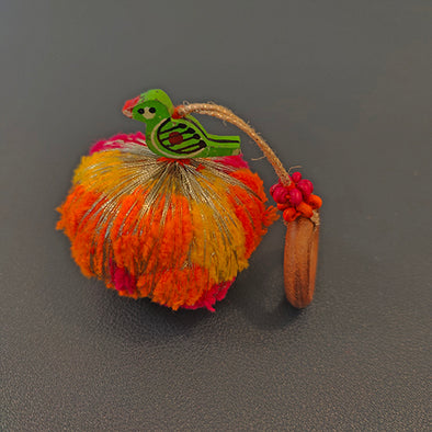 Peela Pink Orange Gold Cotton Pompom Toran Door Charm