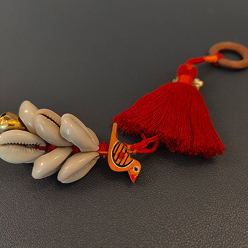 Cowrie Red Tassel Toran Door Charm