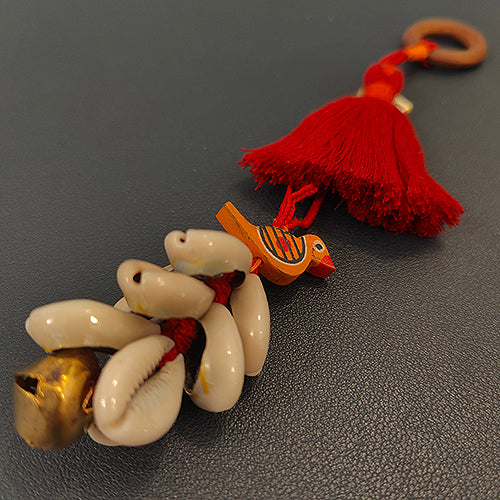 Cowrie Red Tassel Toran Door Charm