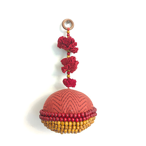 Veda Red Yellow Wooden beads Toran Door Charm