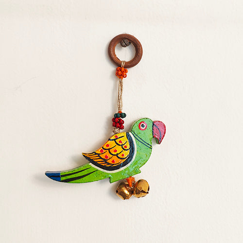 Tota Green Gold Bird Toran Door Charm