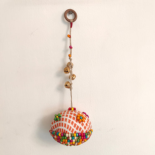 Jiva Multi Wooden Beads Gold Ghungroo Toran Door Charm