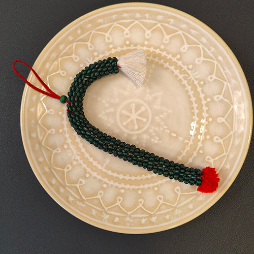 Candy Cane Cheer Wooden Beads Red Green White Set of three Christmas Hanging