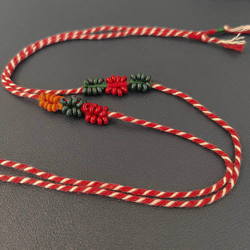 Roli Red Thread Wooden Beads Rakhi (set of 2)