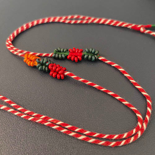 Roli Red Thread Wooden Beads Rakhi (set of 2)
