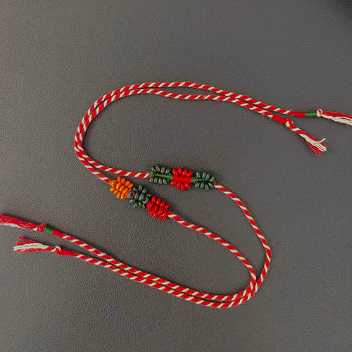Roli Red Thread Wooden Beads Rakhi (set of 2)