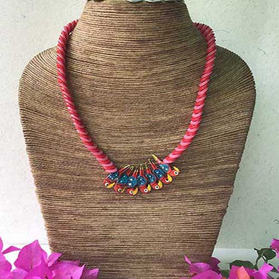 Chiriya Red Button Neckpiece