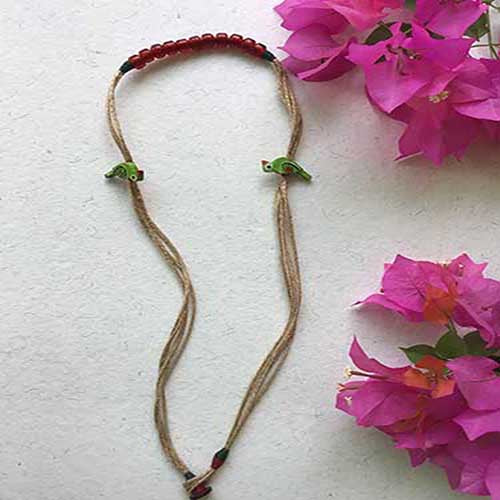 Gauraiya Green Jute Neckpiece