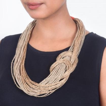 Agni Natural Brown Copper Jute Dori Neckpiece