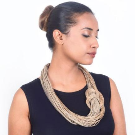 Agni Natural Brown Copper Jute Dori Neckpiece