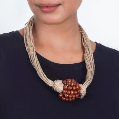 Coremantel Beige Jute Dori Neckpiece