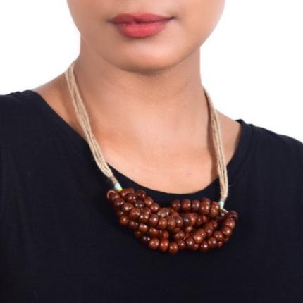 Paat Beige Jute Dori Neckpiece