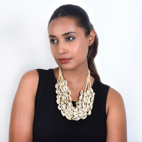 Fiji Cowrie Hand Made  Sustainable Fashion Jewelry Neckpiece