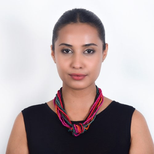 Twist Multi Wooden Beads  Dori Neckpiece