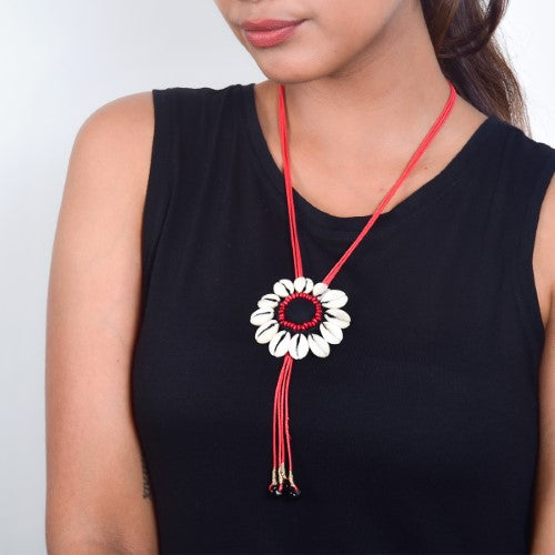 Maluku Red Cowrie Hand Made Sustainable Fashion Jewelry Neckpiece