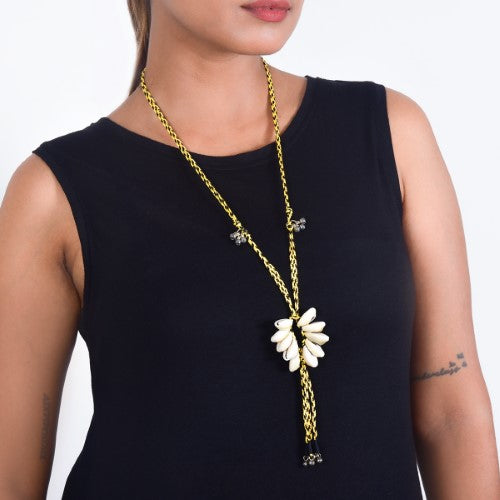 Rabari Yellow/Black Cowrie Neckpiece