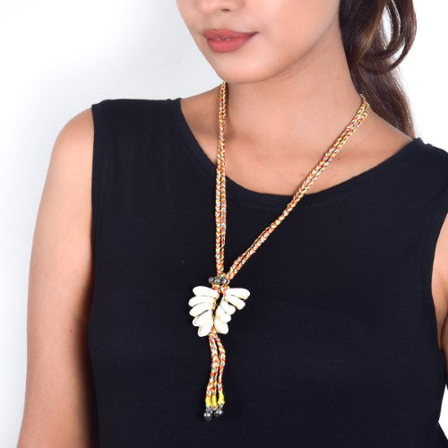 Rabari Beige/Rust Cowrie Neckpiece