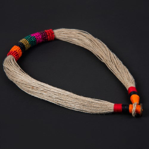 Sikkim Multi Wooden Beads Jute Dori Neckpiece