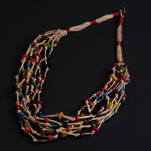 Funky Multi Beads Jute Dori Neckpiece