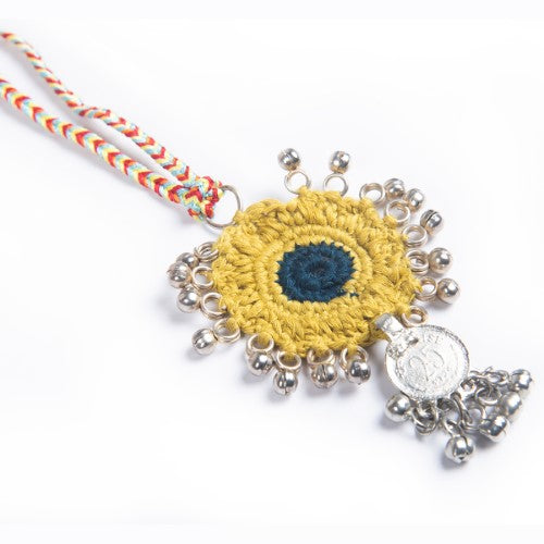 Tunisia Chartreuse Hand Crochet Sustainable Fashion Jewelry Neckpiece