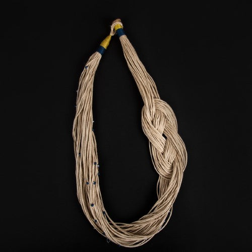 Assam Ecru Blue Jute Dori Neckpiece