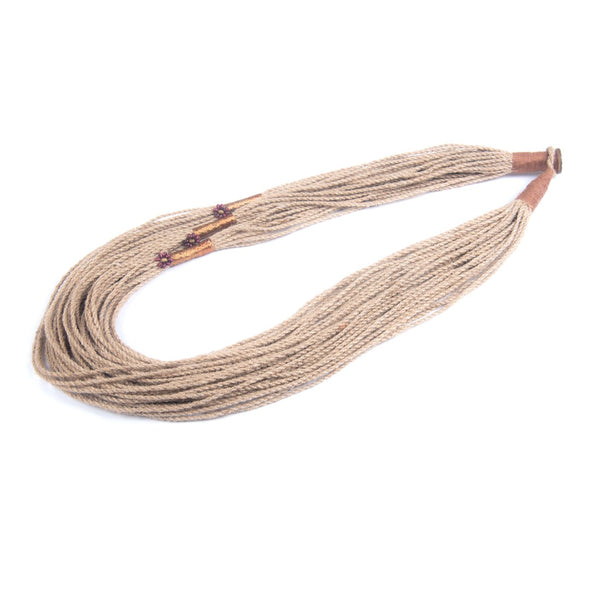 Urai Copper Maroon Wooden Beads Jute Dori Neckpiece