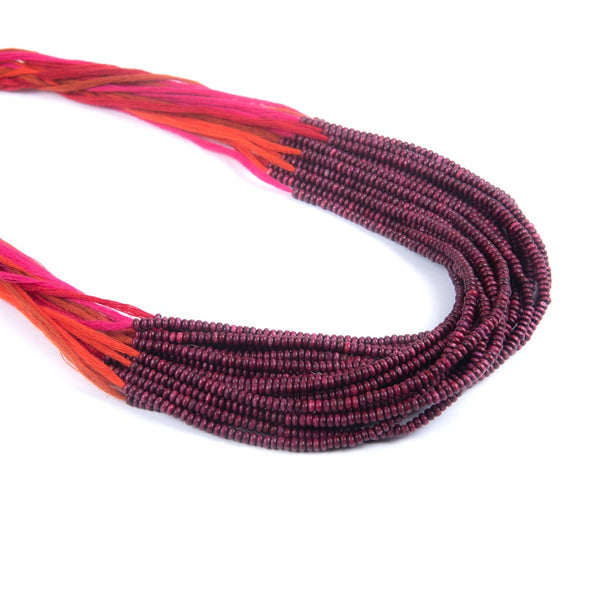 Dribbles Red Maroon Cotton Thread Wooden Beads  Dori Neckpiece