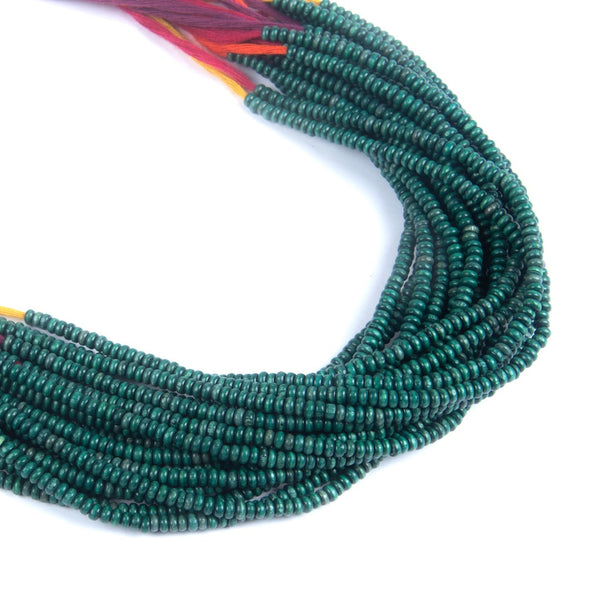 Dribbles Green Multi Cotton Thread Wooden Beads  Dori Neckpiece