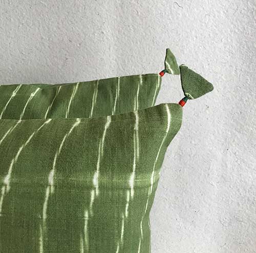 Emerald Lehariya Shibori Cushion Cover