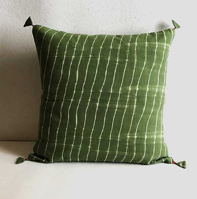 Emerald Lehariya Shibori Cushion Cover