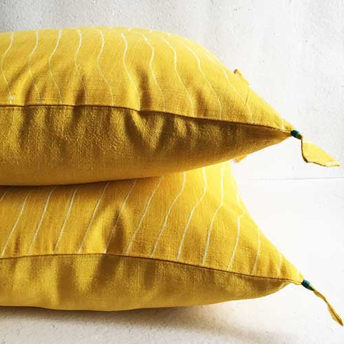 Mango Lehariya Shibori Cushion Cover