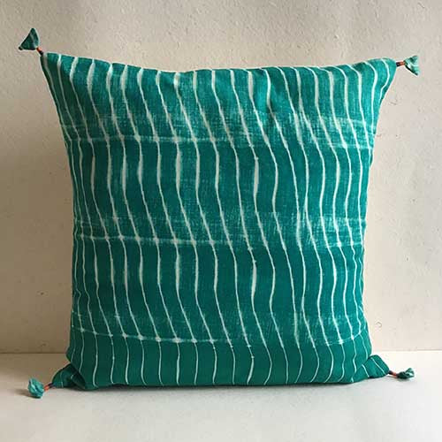 Sapphire Lehariya Shibori Cushion Cover