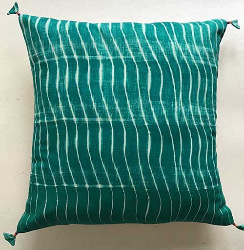 Sapphire Lehariya Shibori Cushion Cover