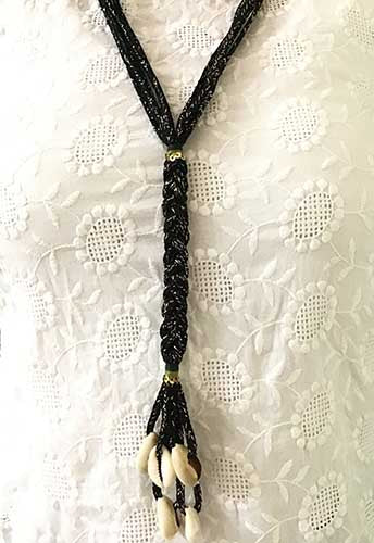 Sindh Black Cowrie Cotton Dori Neckpiece