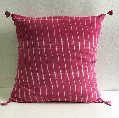 Hibiscus Lehariya Shibori Cushion Cover