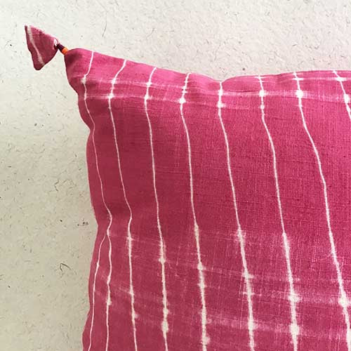 Hibiscus Lehariya Shibori Cushion Cover