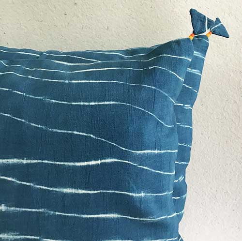 Cobalt Lehariya Shibori Cushion Cover