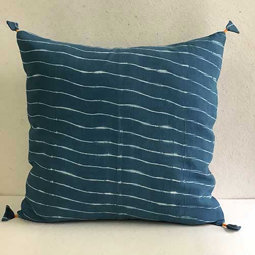 Cobalt Lehariya Shibori Cushion Cover