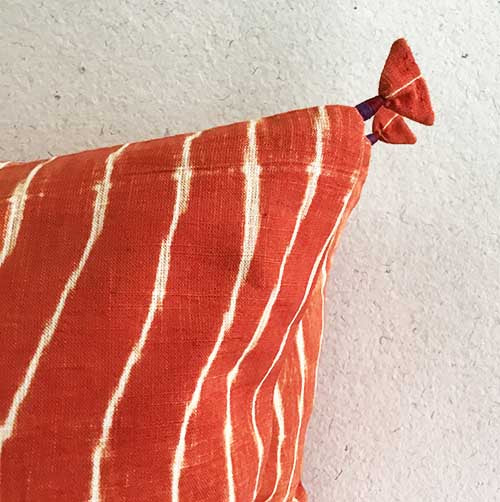 Burnt Sienna Lehariya Shibori Cushion Cover