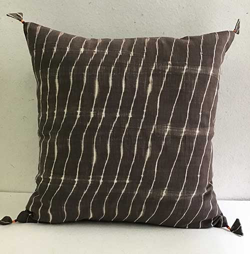 Slate Lehariya Shibori Cushion Cover