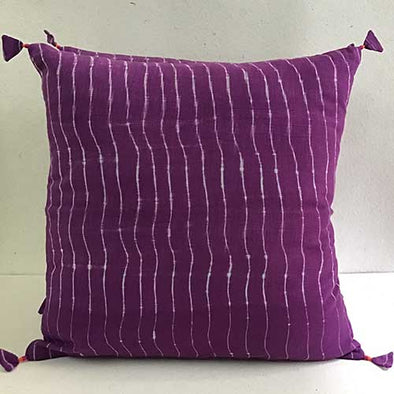 Purple Lehariya Shibori Cushion Cover